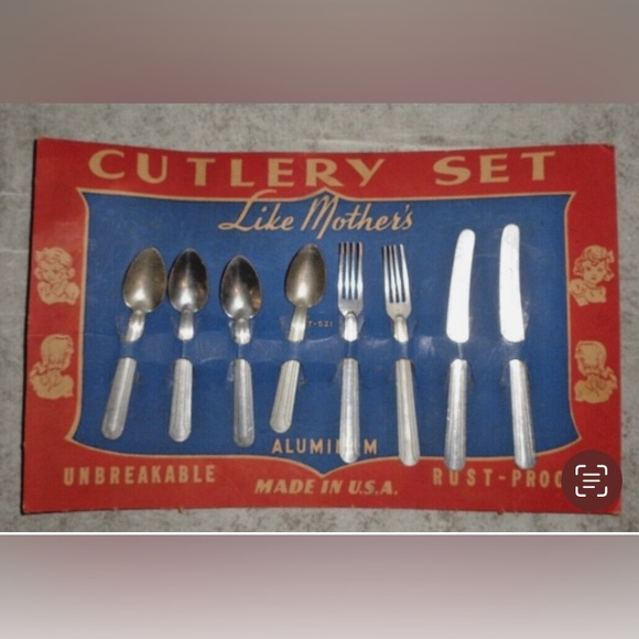 1950s Vintage Like Mothers Aluminum Kids cutlery play set 39 pieces Rustproof - Picture 3 of 6